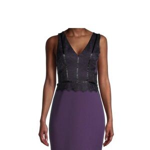 Guess Purple and Black Lace Dress